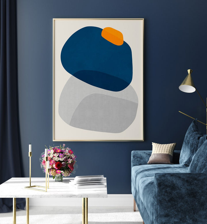 Stunning ROCK OVERLAY VI, ABSTRACT PAINTINGS enhancing modern decor with vibrant colors and unique shapes.