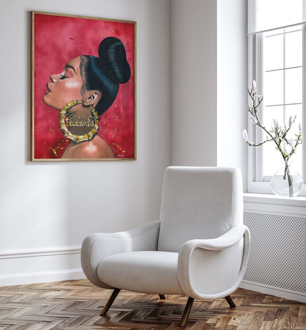 GODDESS, AFRICAN ART PAINTINGS showcase elegance and empowerment in a stunning wall art piece for your home.