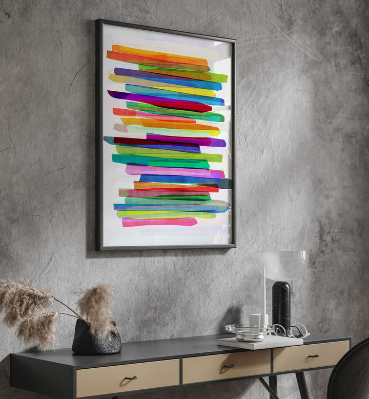 COLORFUL STRIPES I BY MAREIKE BOHMER ABSTRACT ART, ABSTRACT PAINTING