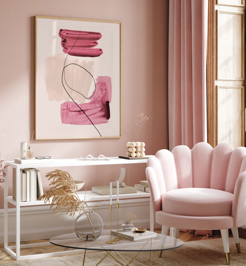 Stunning ABSTRACT LINES AND SHAPES NO.1 , ABSTRACT PAINTINGS piece enhances modern decor with its unique shapes and colors.