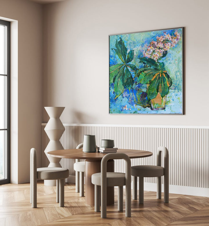 Chestnut Flowers, Floral Flower Paintings brighten modern interiors, adding warmth and beauty to any space.