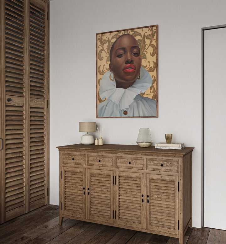 Elevate your decor with the WOMAN IN BROWN, AFRICAN ART PAINTINGS, showcasing strength and grace in art.