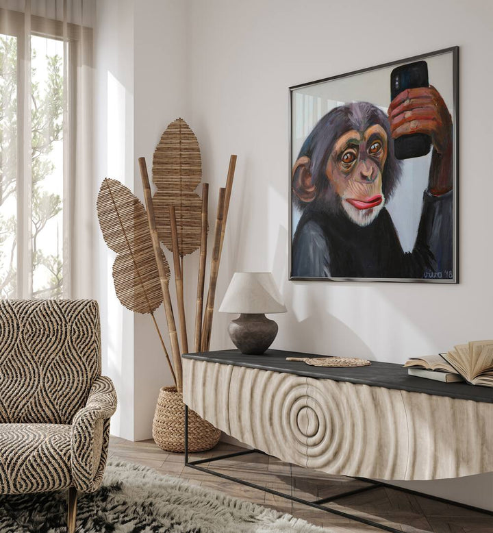 CHIMP'S SELFIE MOMENT, COMIC POSTERS showcase vibrant abstract art, perfect for transforming your space with charm.