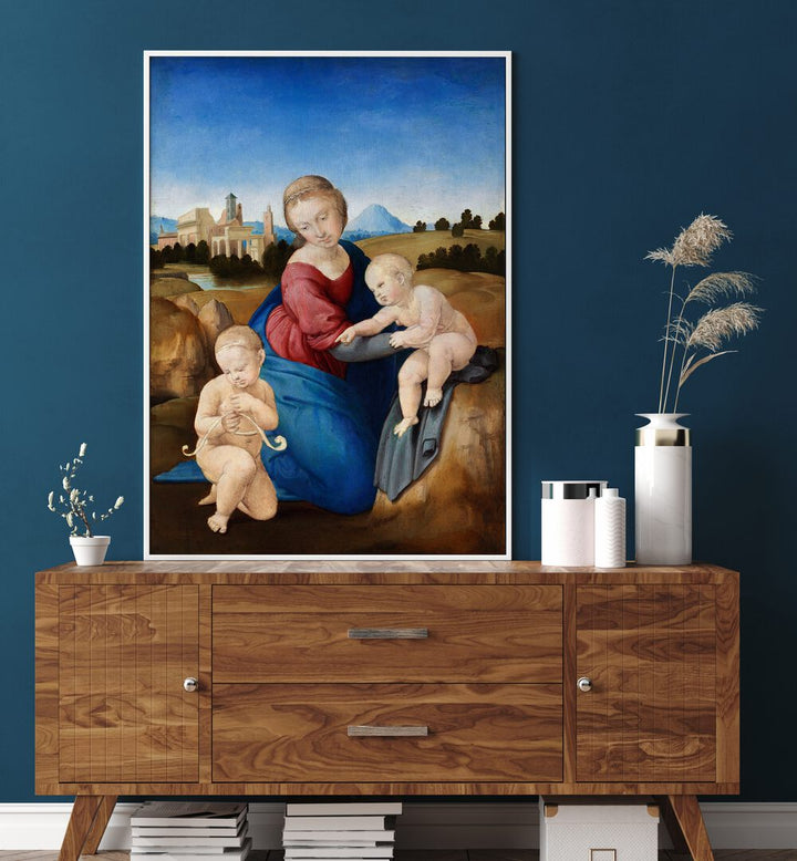 MADONNA AND  INFANT SAINT  , VINTAGE PAINTINGS