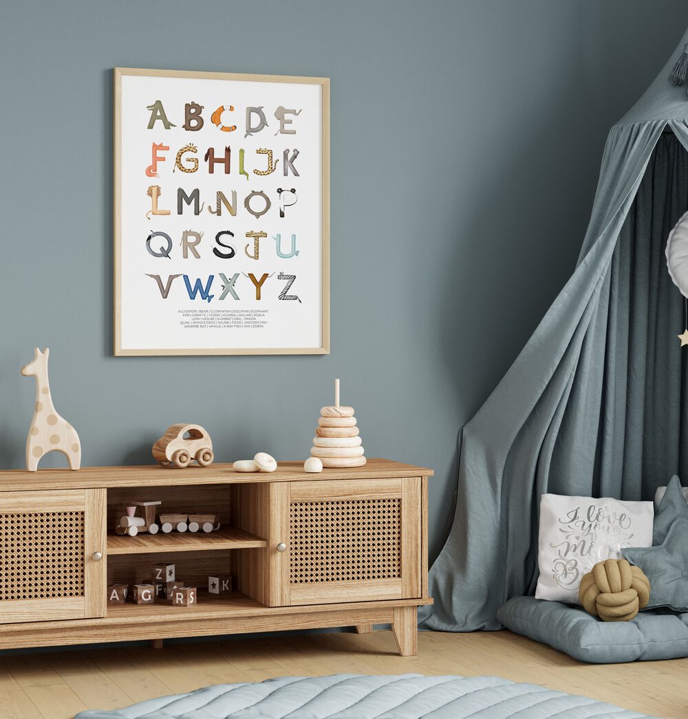 ANIMAL LETTERS ABC , KIDS ROOM ART PRINTS