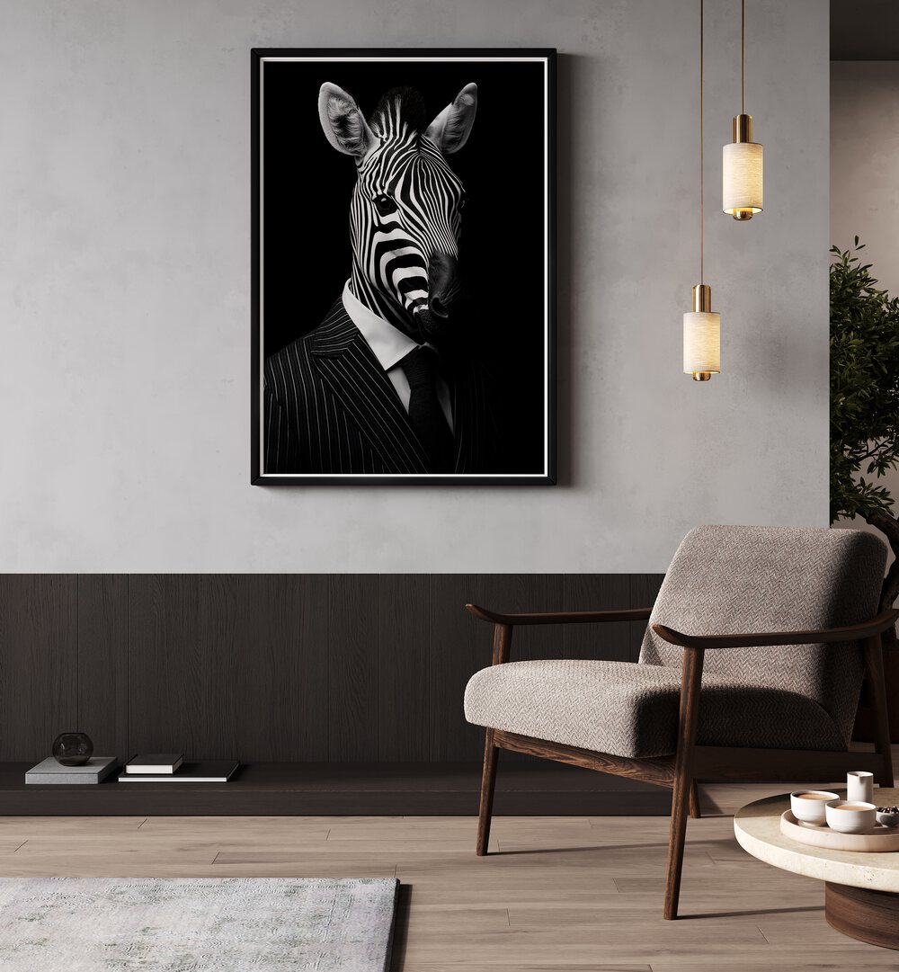 Stylish WILD SUITS - ZEBRA, ANIMAL PAINTINGS by Philippe HUGONNARD, perfect for a bold statement in your decor.