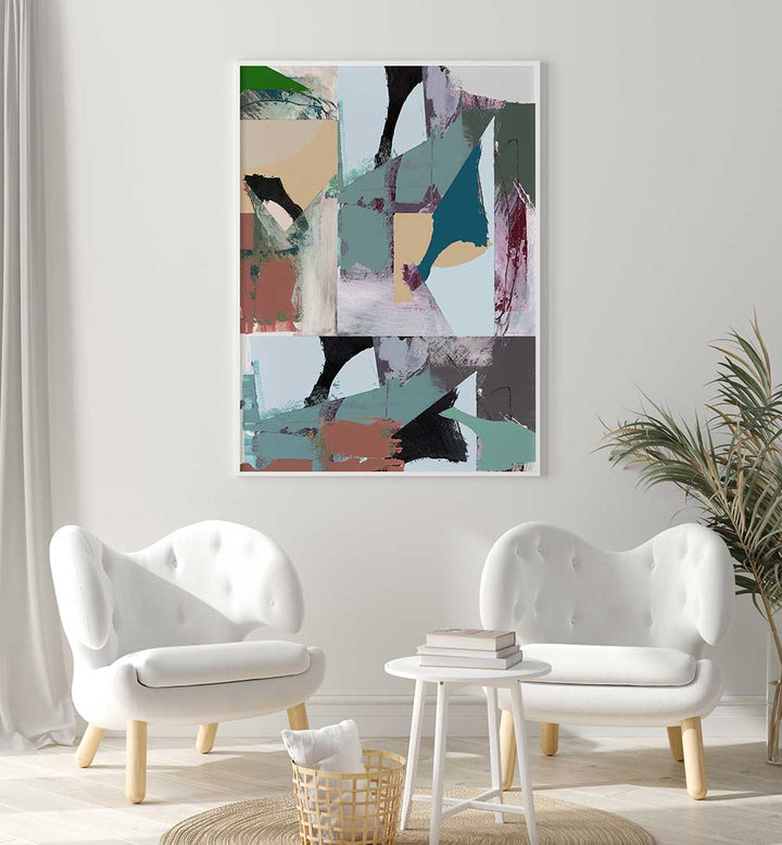 Vibrant ABSTRACT SHAPES XXI art piece, perfect for modern decor, enhancing any space with creativity and style.
