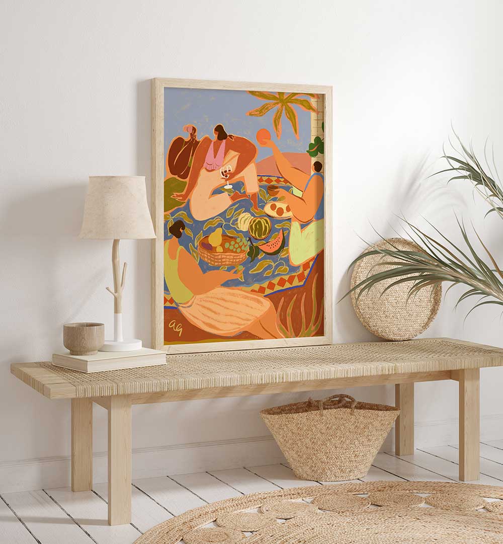 SUMMER PICNIC , PORTRAITS & FIGURATIVE ILLUSTRATIONS