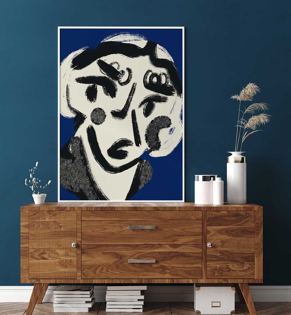 MADAME IN BLUE , PORTRAITS & FIGURATIVE ILLUSTRATIONS