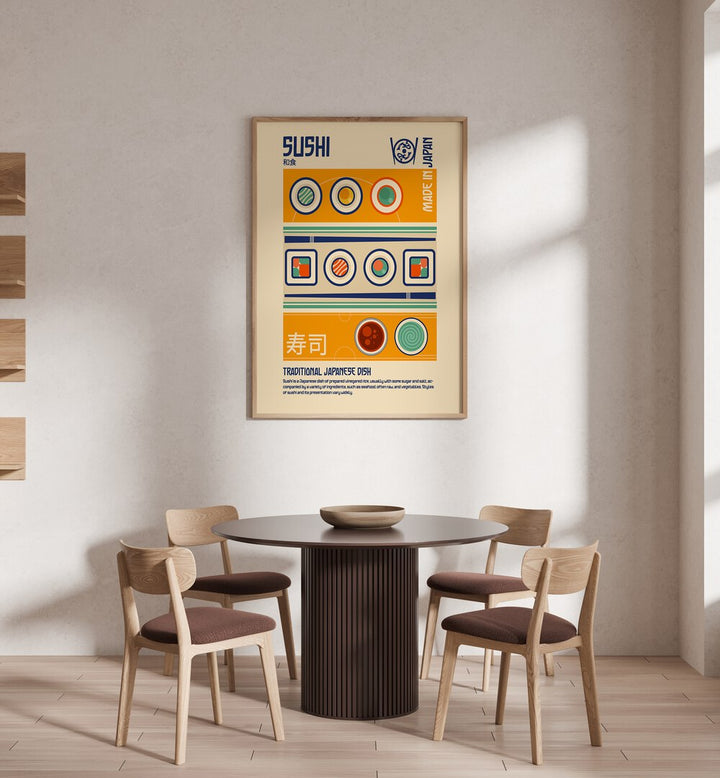Stylish SUSHI, BAR & CAFE ART adorns a modern dining space, enhancing your dining experience with creativity.