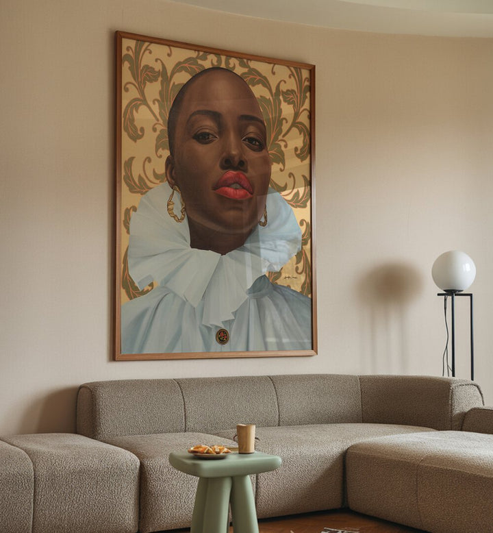 Elegant WOMAN IN BROWN, AFRICAN ART PAINTINGS showcasing the beauty and strength of African womanhood for your space.