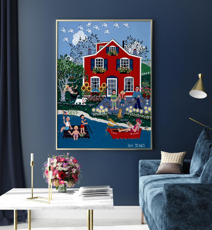 Whimsical LITTLE RED COTTAGE, KIDS ROOM PAINTINGS create a cozy, imaginative space for children’s decor.