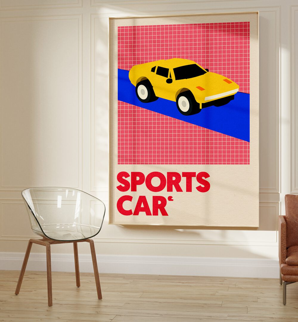 Stylish SPORTS CAR CAR POSTERS showcasing vibrant design, perfect for car enthusiasts and modern decor.