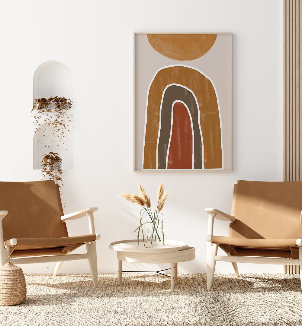 Vibrant ABSTRACT RAINBOW painting by The Miuus Studio, enhancing any space with creativity and color.