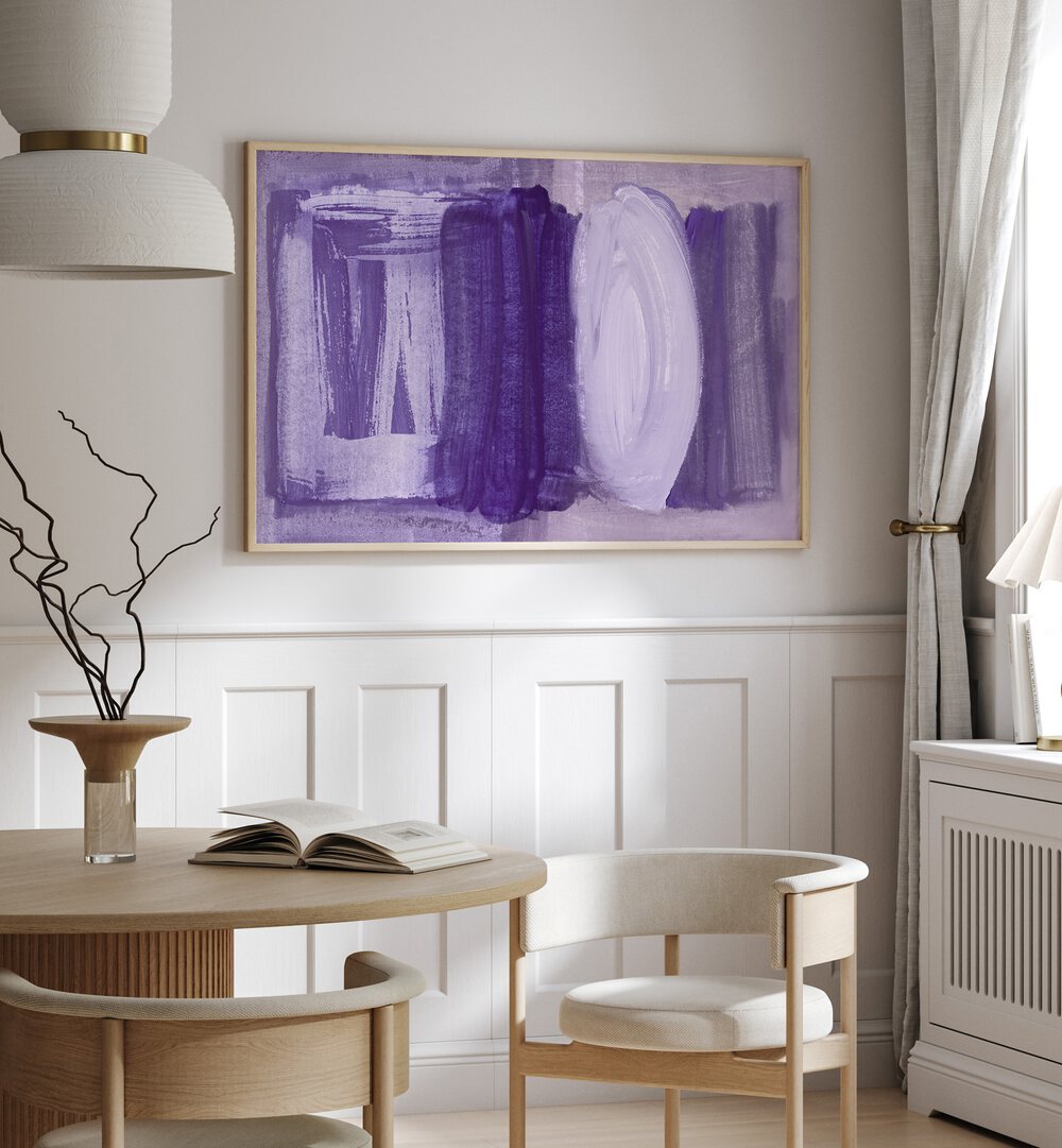 Enhance your space with BRUSHSTROKES SOFT PURPLE, ABSTRACT PAINTINGS, featuring serene hues and captivating textures.