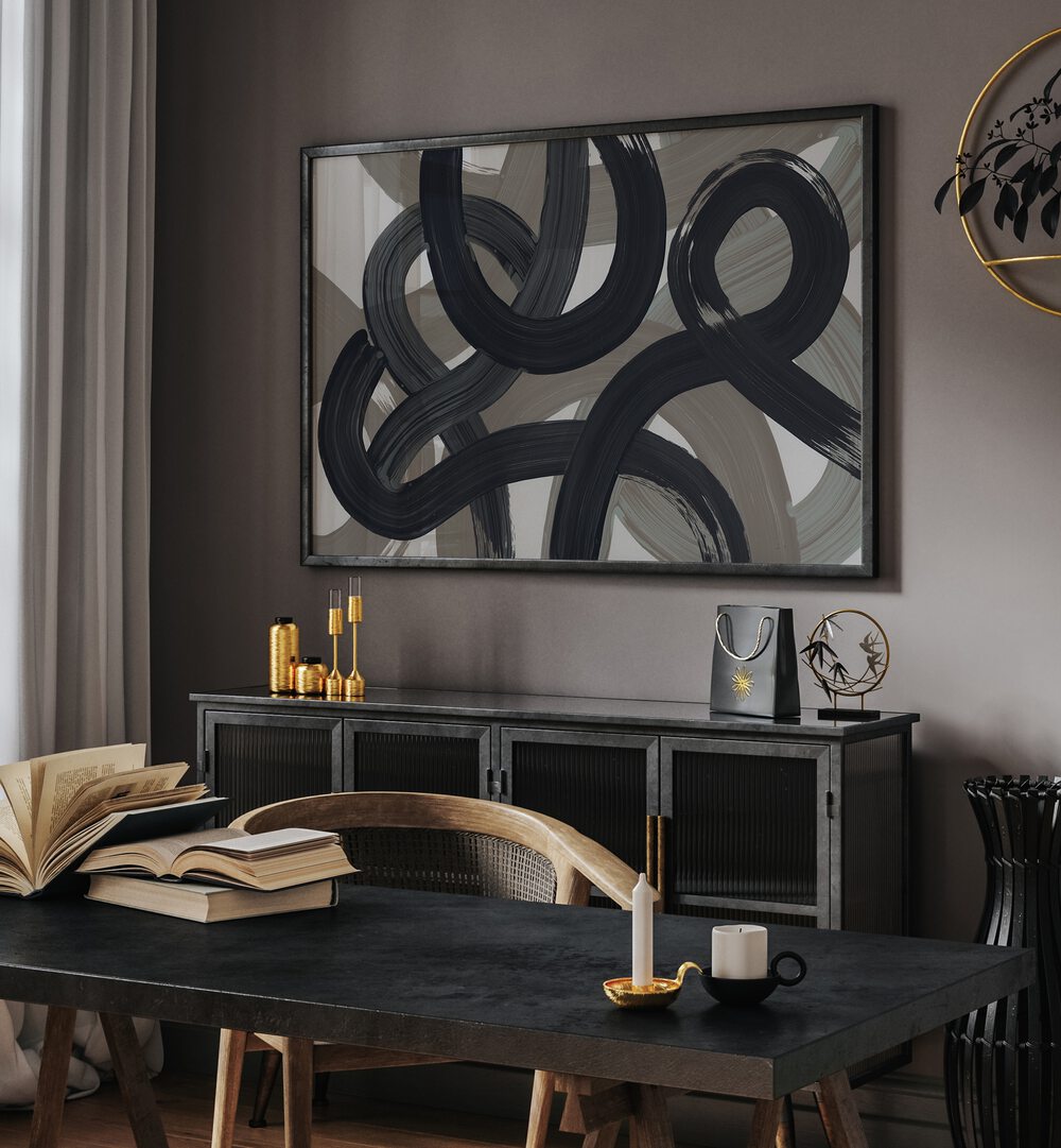 Modern living space featuring POSSIBLE, ABSTRACT PAINTINGS that enhance versatility and style in any home or office.