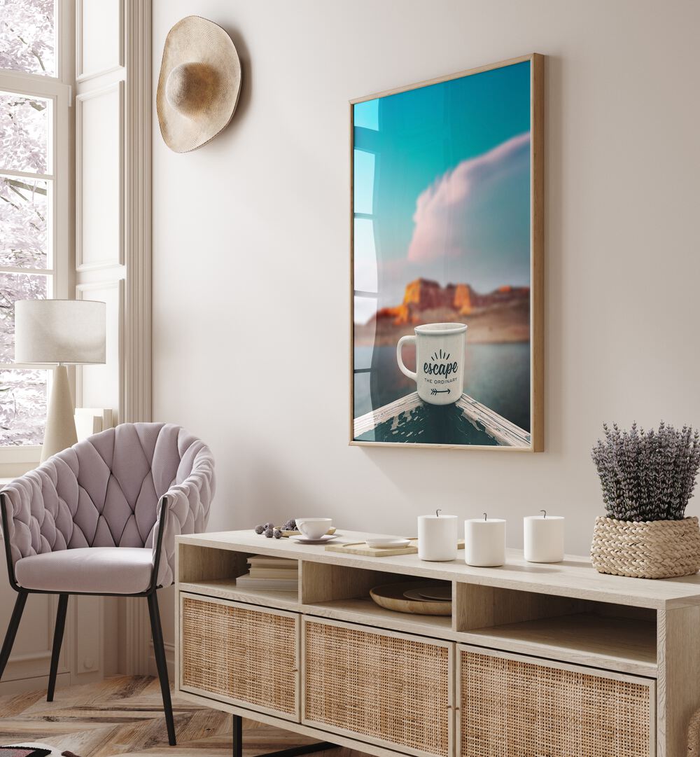 Stylish decor featuring ESCAPE USA TRAVEL, QUOTES poster, perfect for inspiring your next adventure.