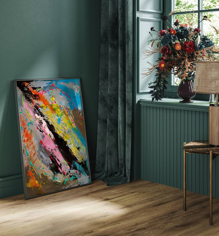 TURBULENT TRANQUILITY, ABSTRACT PAINTINGS brings vibrant hues and calmness to elevate any space with captivating allure.