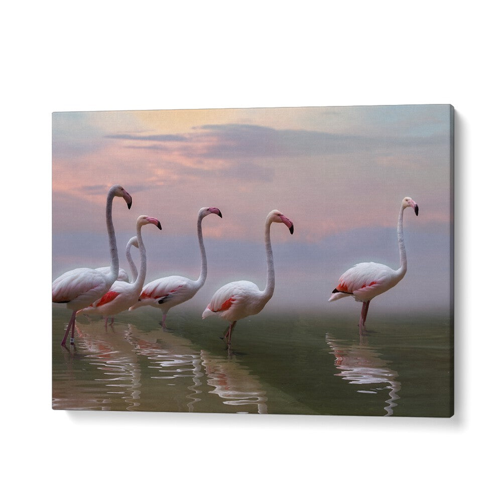 African painting - FLAMINGO SUNSET by Asianmonk