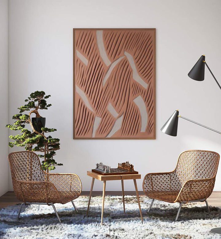 Stylish room featuring THE COUNTING II, ABSTRACT PAINTINGS, enhancing modern decor with artistic elegance.