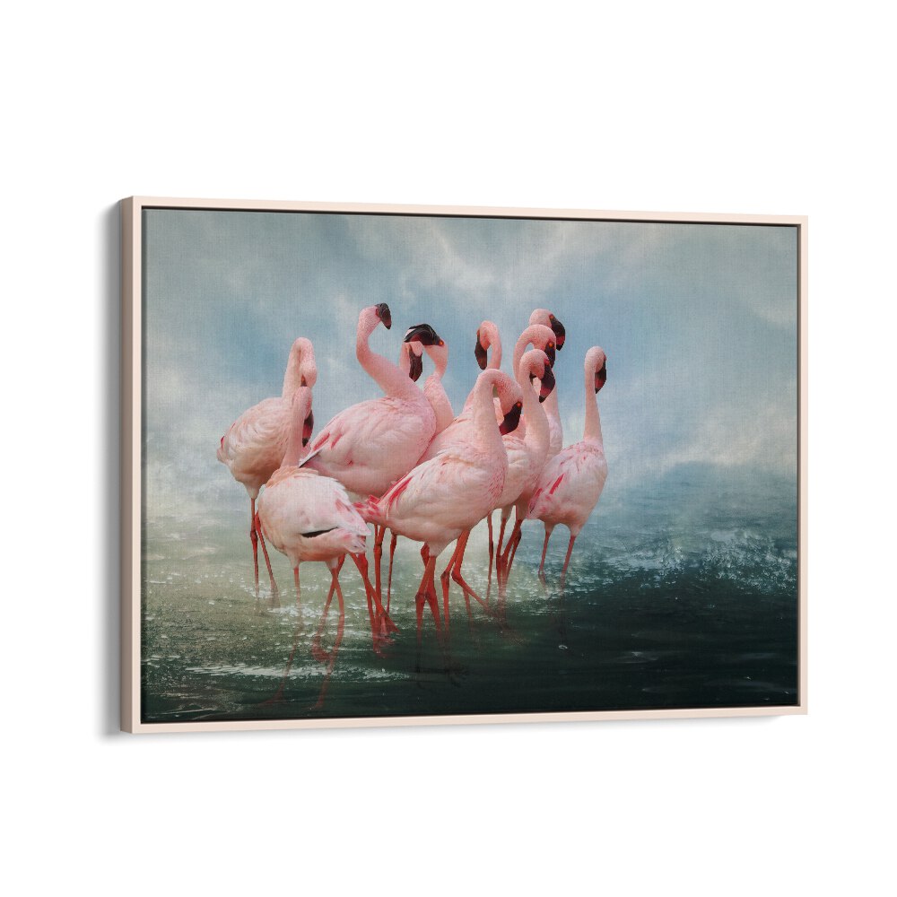 African painting - LESSER FLAMINGO SUMMIT by Asianmonk