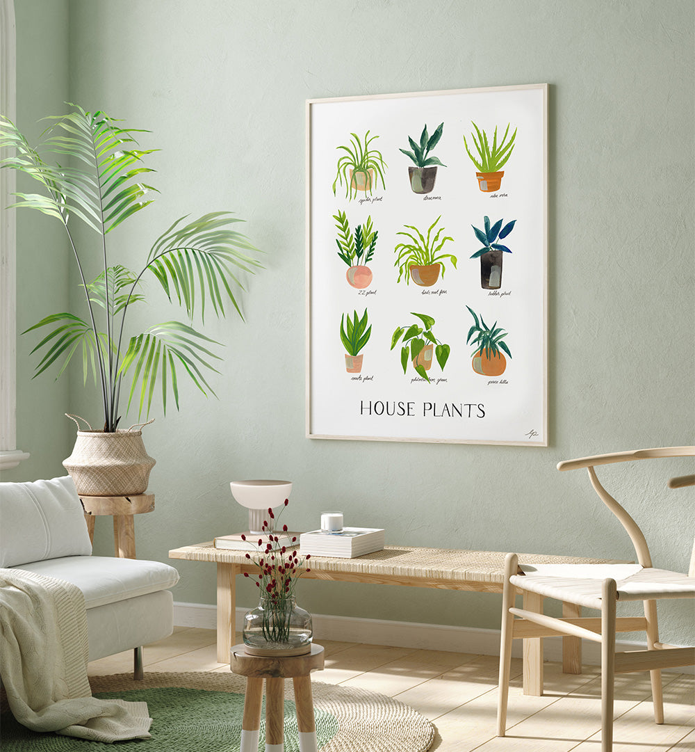 HOUSEPLANTS , FLORAL FLOWER PAINTINGS