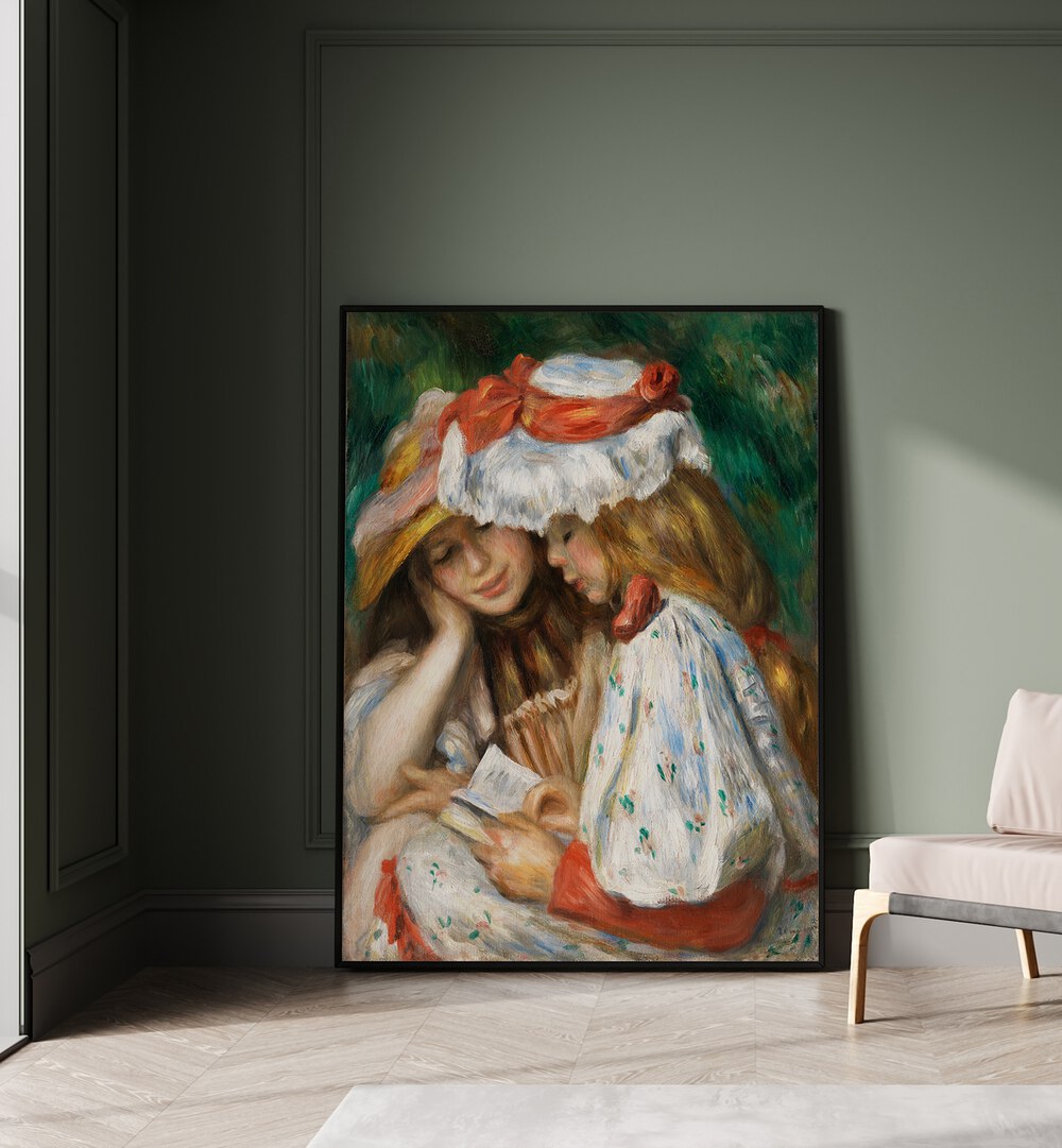 TWO GIRLS READING (1890–1891) , VINTAGE PAINTINGS