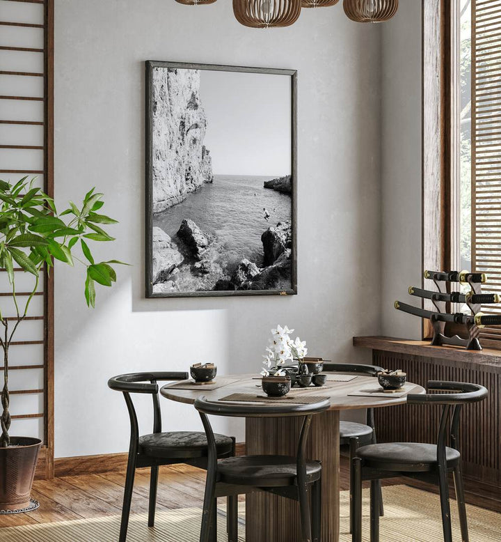 Stylish interior featuring THE DIVE, BEACH PAINTINGS, enhancing the serene atmosphere with coastal charm.