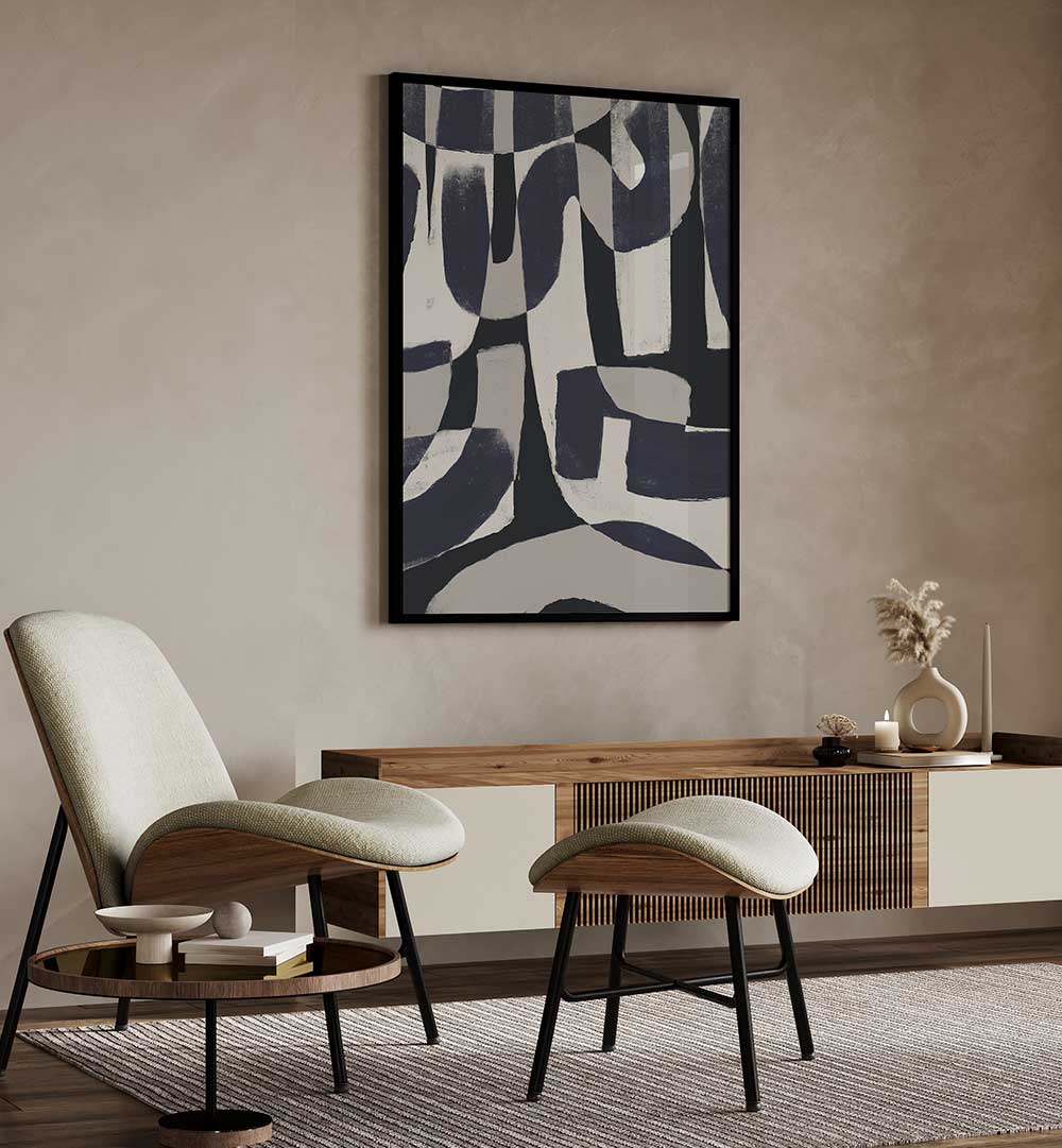 MONOCHROME ABSTRACT FORMS , ABSTRACT PAINTINGS