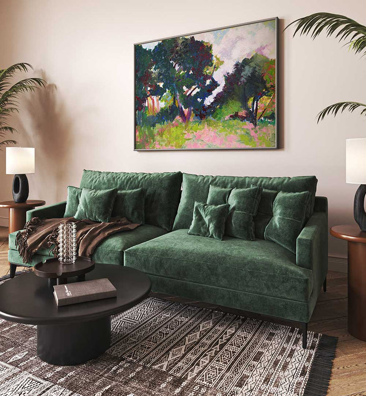TREES IN THE DISTANCE , LANDSCAPE PAINTINGS