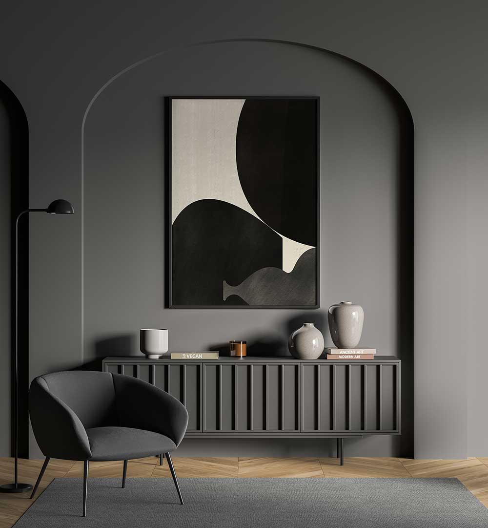 BLACK ABSTRACT WITH TEXTURE , ABSTRACT PAINTINGS