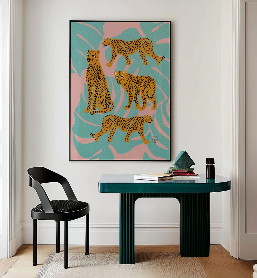 Colorful LEOPARDS, ANIMAL PAINTINGS showcasing the beauty of wildlife, perfect for art lovers and nature enthusiasts.
