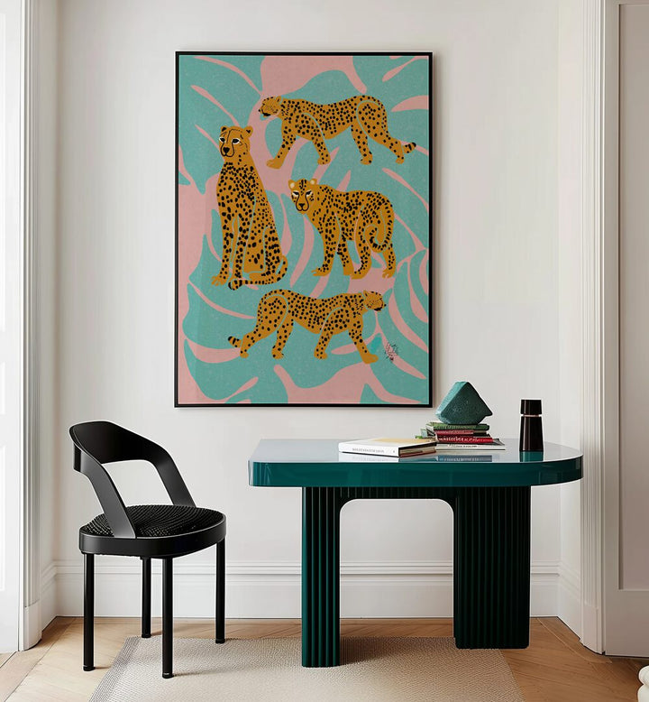 Colorful LEOPARDS, ANIMAL PAINTINGS showcasing the beauty of wildlife, perfect for art lovers and nature enthusiasts.