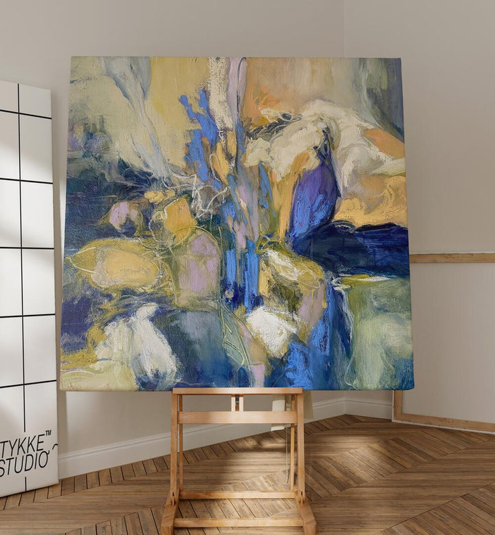 Colorful IRISES, ABSTRACT PAINTINGS enhance modern décor, adding elegance and functionality to any space.