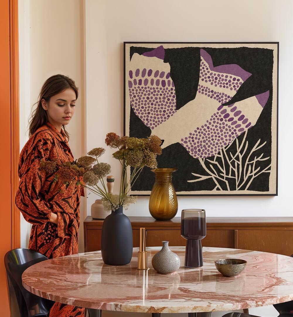 Lavender Flight, Animal Paintings beautifully enhance your space with vibrant art capturing nature's serenity.