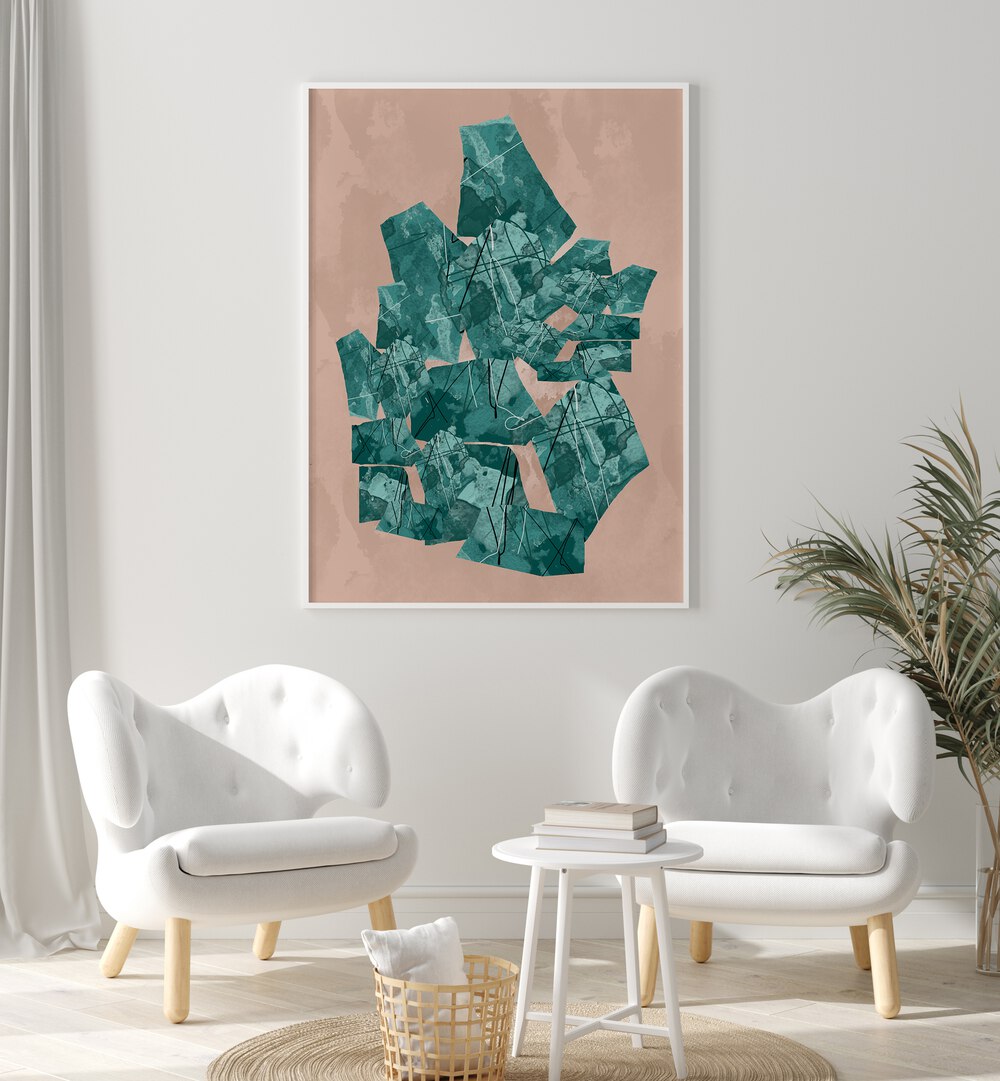 Stylish green geometric shapes art prints that elevate modern decor and enhance any living space. Perfect for your collection.