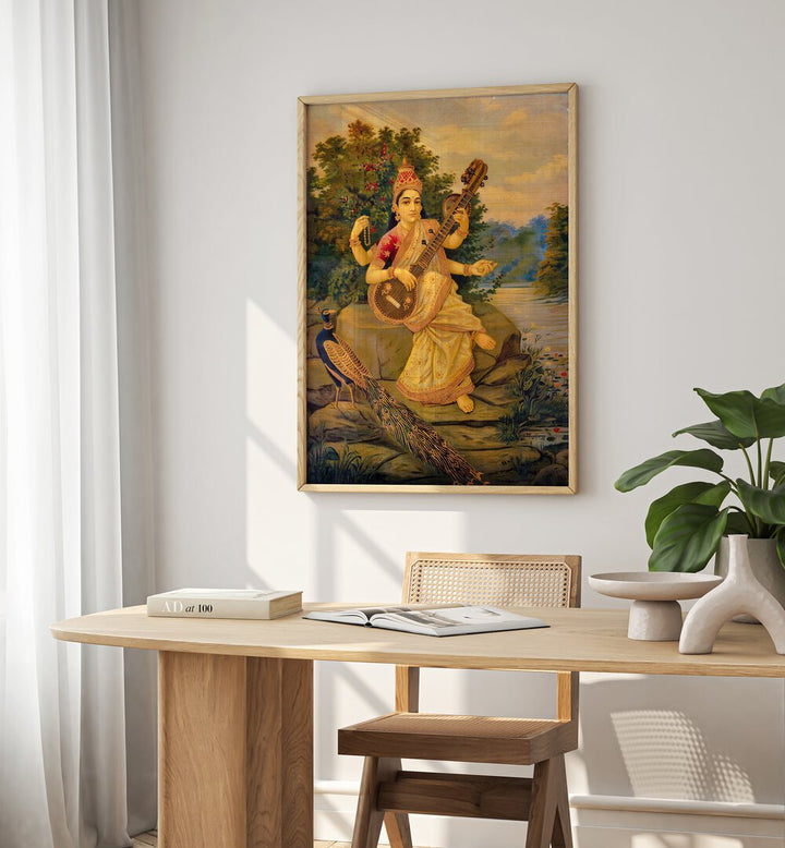 SARASWATI DEVI , INDIAN ART PAINTINGS