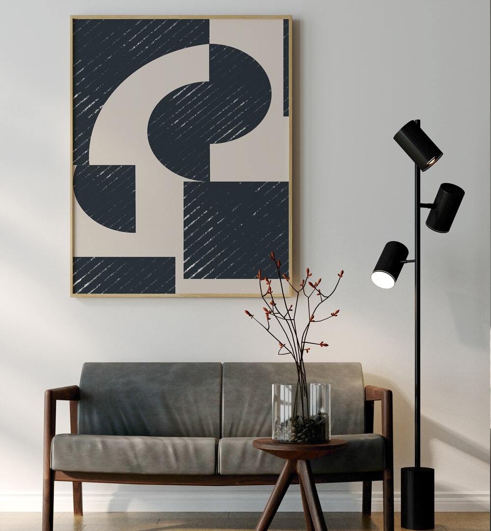 Stylish GEOMETRIC MODERN I art print by The Miuus Studio enhances contemporary living spaces with abstract design.