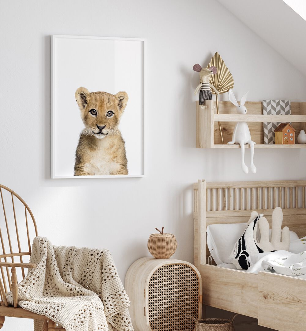 Adorable BABY LION art for kids' rooms, adding charm and whimsy to your child's space with delightful paintings.