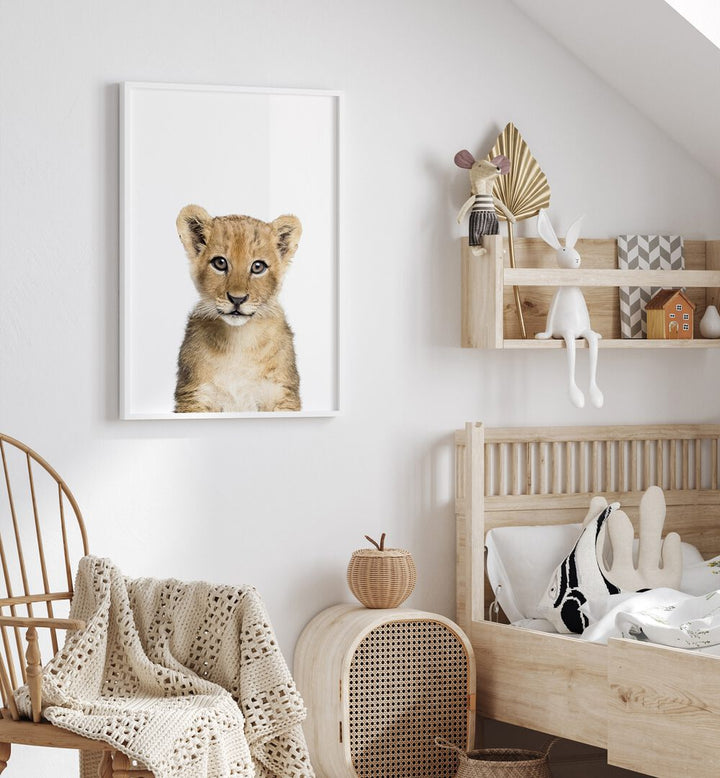 Adorable BABY LION art for kids' rooms, adding charm and whimsy to your child's space with delightful paintings.