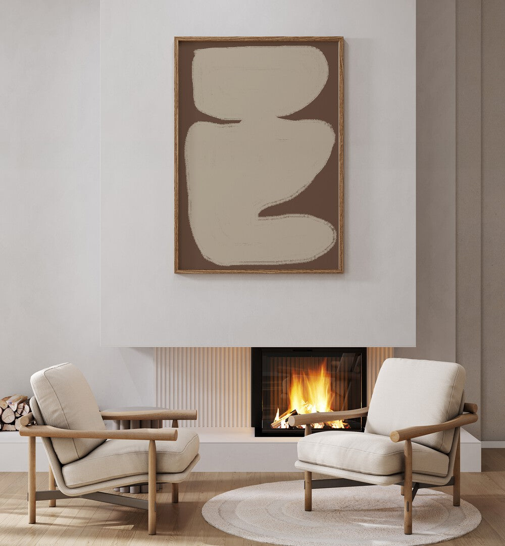 Elevate your space with BEIGE CONTEMPORARY SHAPES, ABSTRACT PAINTINGS from The Miuus Studio, adding modern elegance.