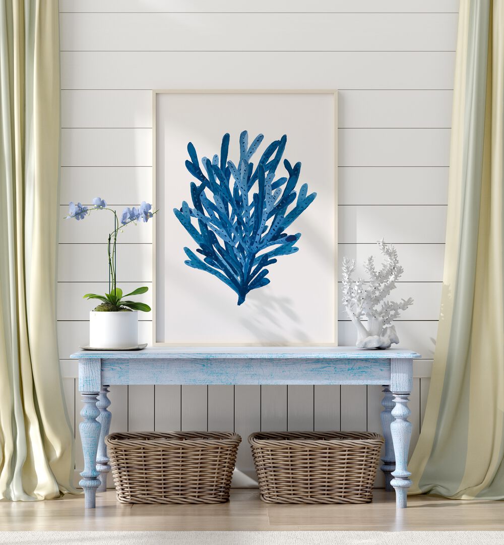 Transform your space with CORAL, BEACH PAINTINGS featuring stunning blue coral art for a coastal vibe.