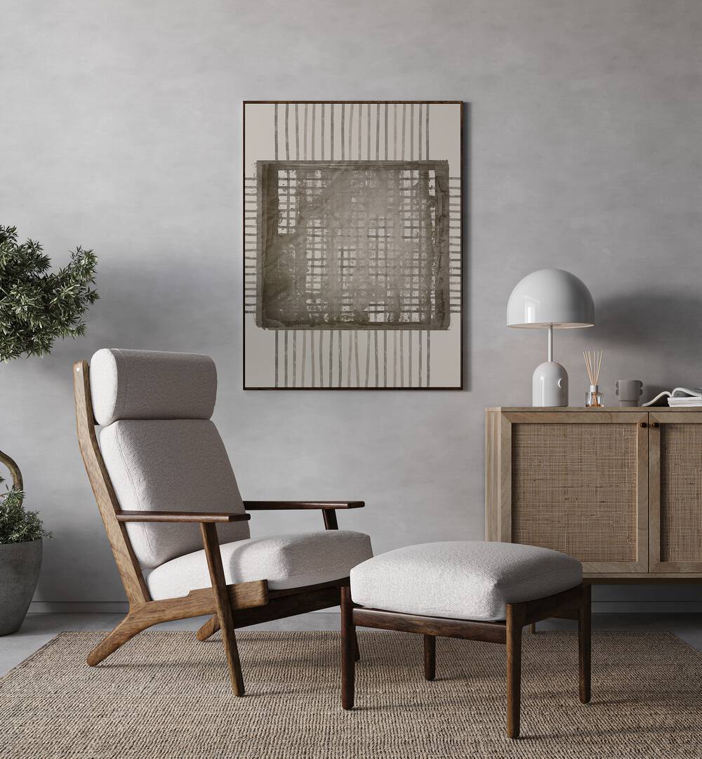 Stylish COCOA ROPES III, GEOMETRIC ART PRINTS enhancing modern home decor with abstract shapes and patterns.