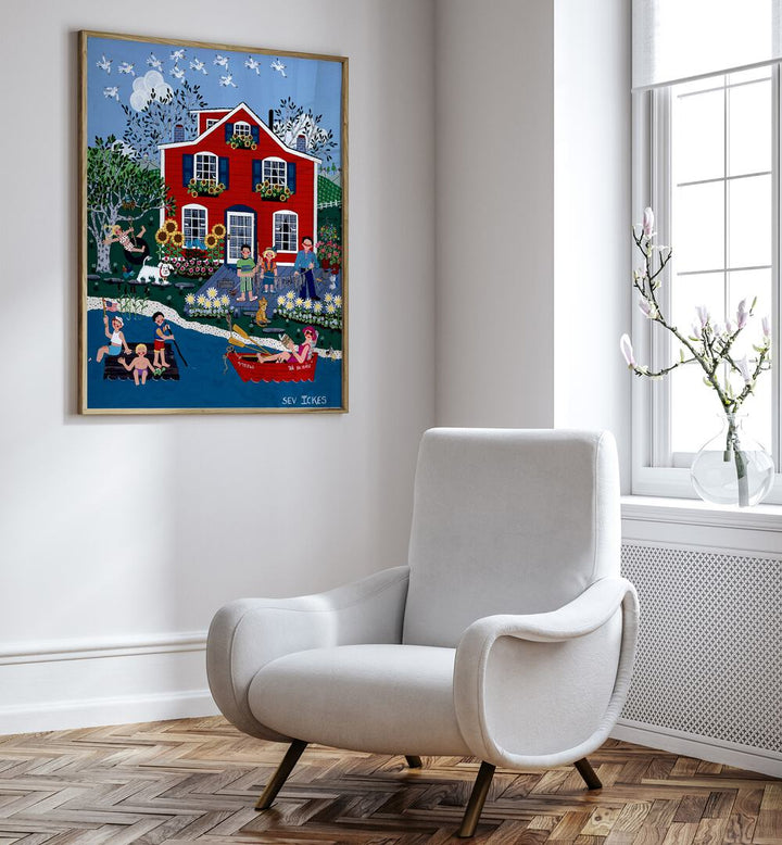 Whimsical LITTLE RED COTTAGE, KIDS ROOM PAINTINGS brighten any child's space, igniting imagination and cozy vibes.