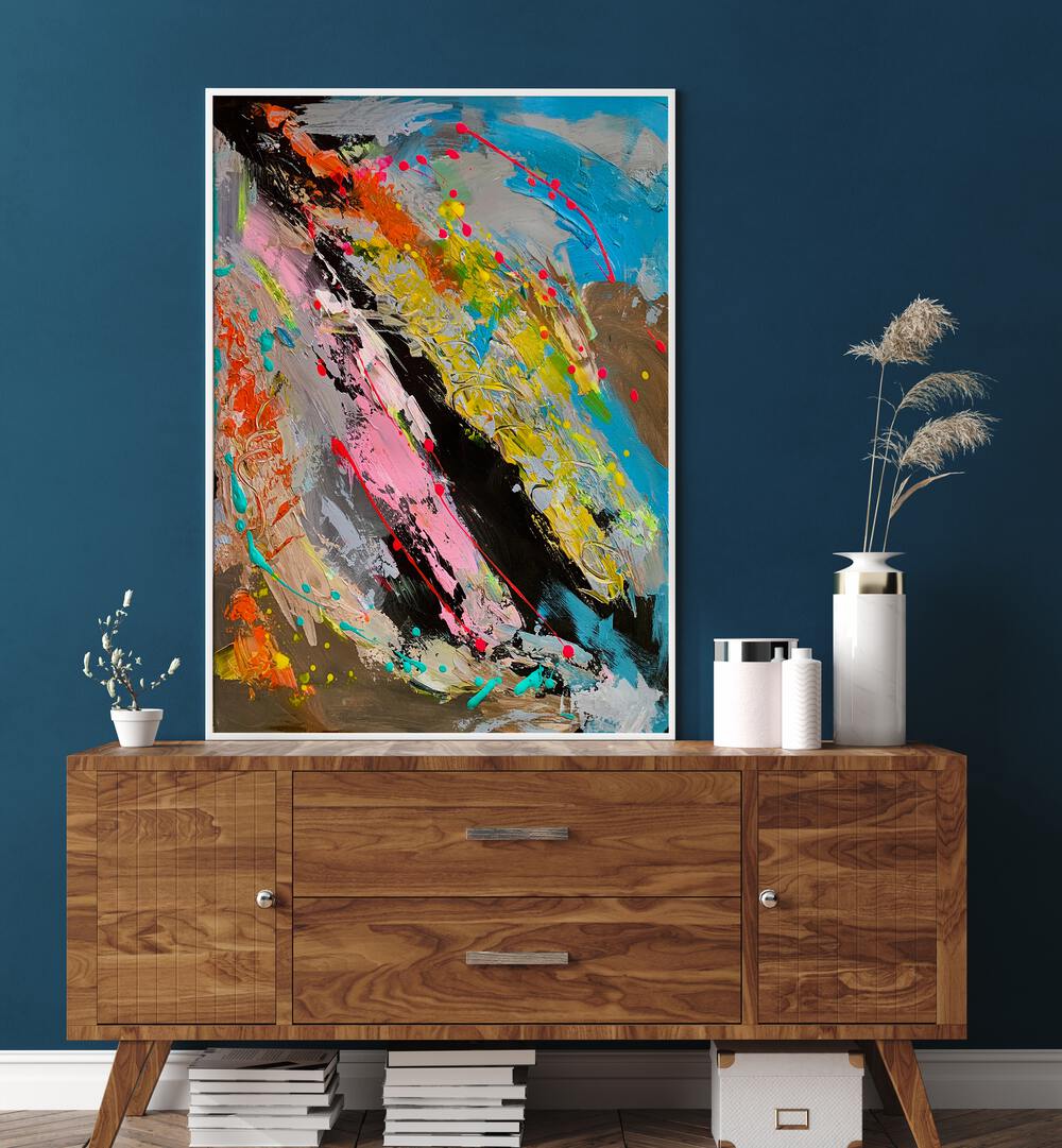 Vibrant "Turbulent Tranquility, Abstract Paintings" artwork, blending chaos and calm for stunning home decor.