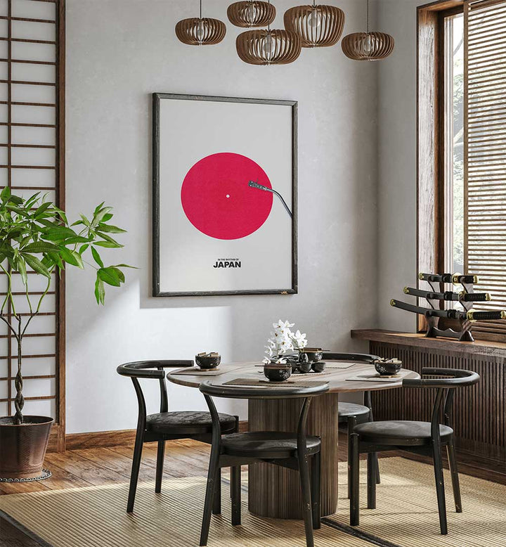 Stylish dining area showcasing JAPAN RHYTHM, JAPANESE PAINTINGS in a modern interior design. Perfect for home decor.