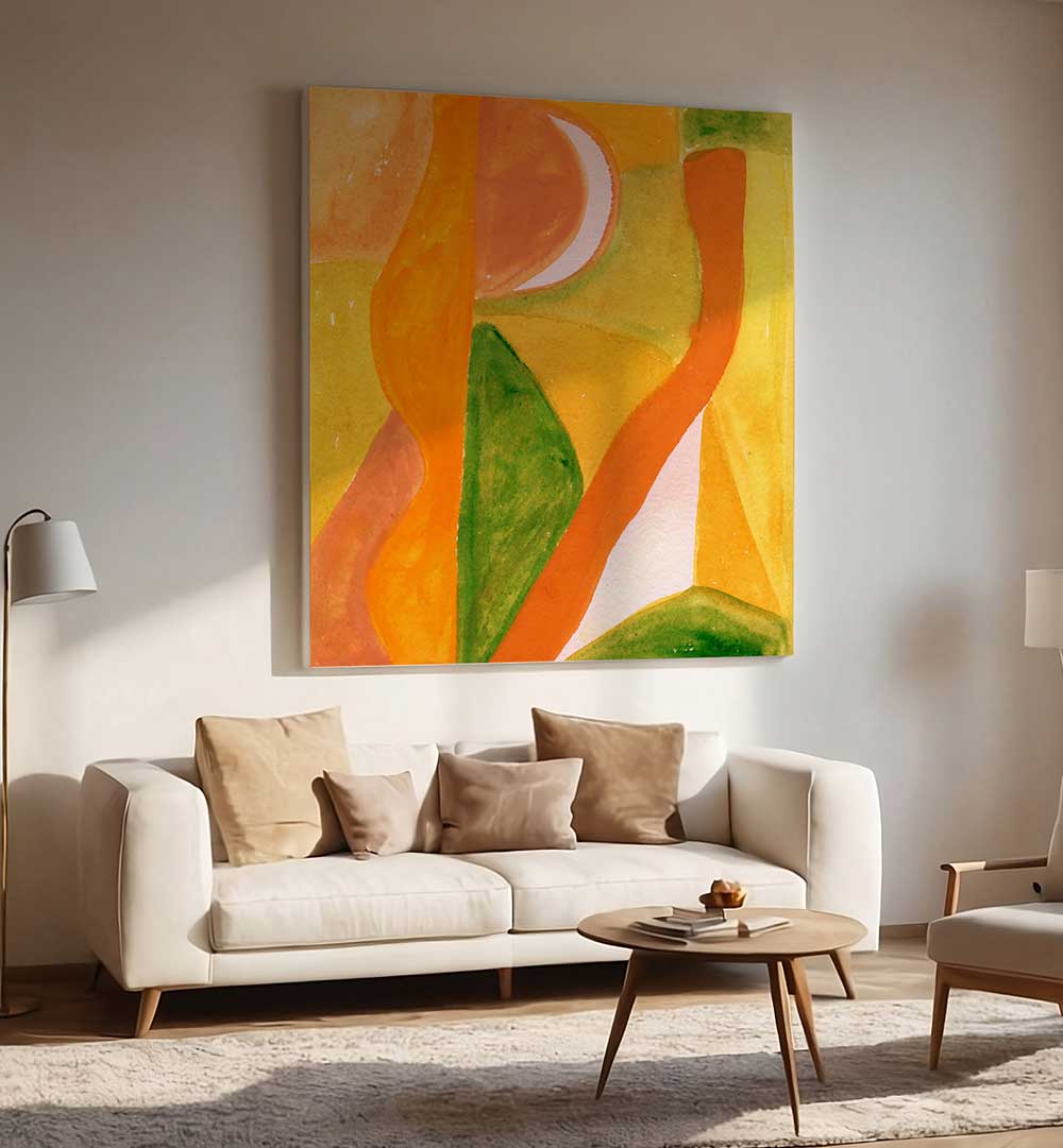 ORANGE AND GOLDEN ABSTRACT , ABSTRACT PAINTINGS