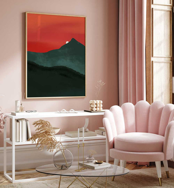 CRIMSON PEAK SUNRISE , LANDSCAPE PAINTINGS