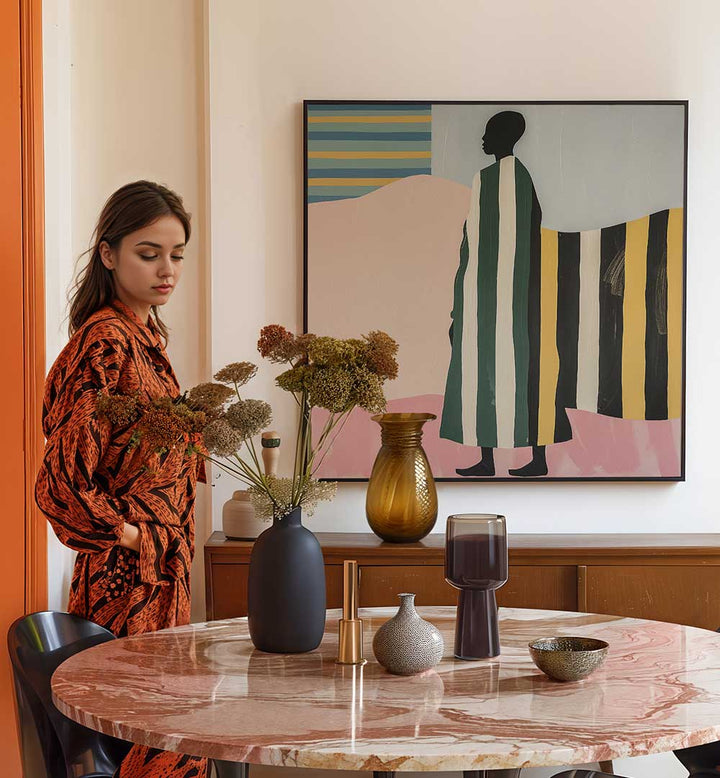 MAN IN STRIPES , PORTRAITS & FIGURATIVE ILLUSTRATIONS