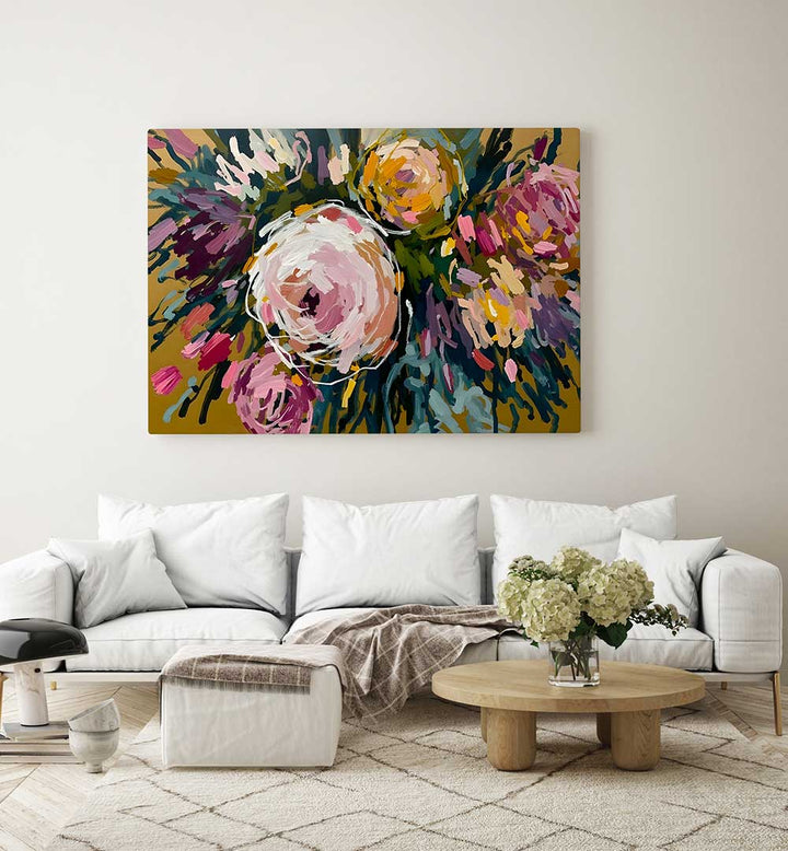 MARIGOLD BLOOM , FLORAL FLOWER PAINTINGS